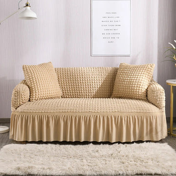 Beige Skin Fitted Bubble Sofa Cover
