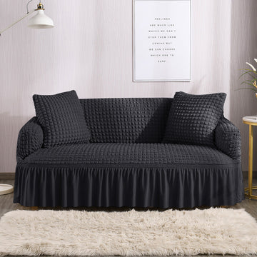 Black Fitted Bubble Sofa Cover