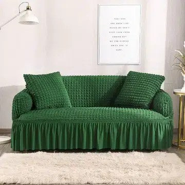 Green Fitted Bubble Sofa Cover