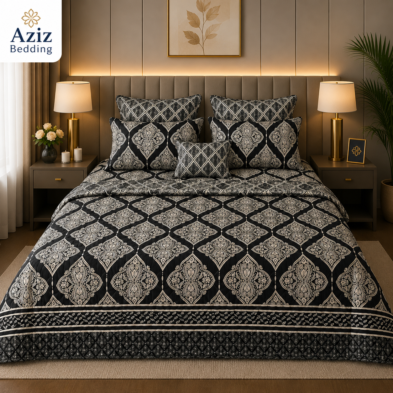 Black Luxury 7 Piece Comfort Set