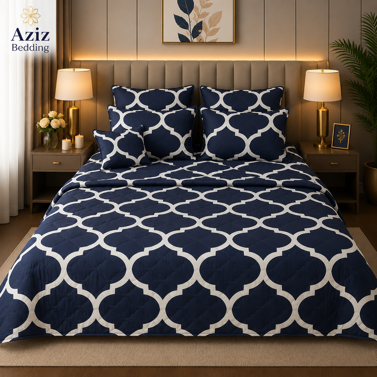 Blue Luxury 7 Piece Comfort Set