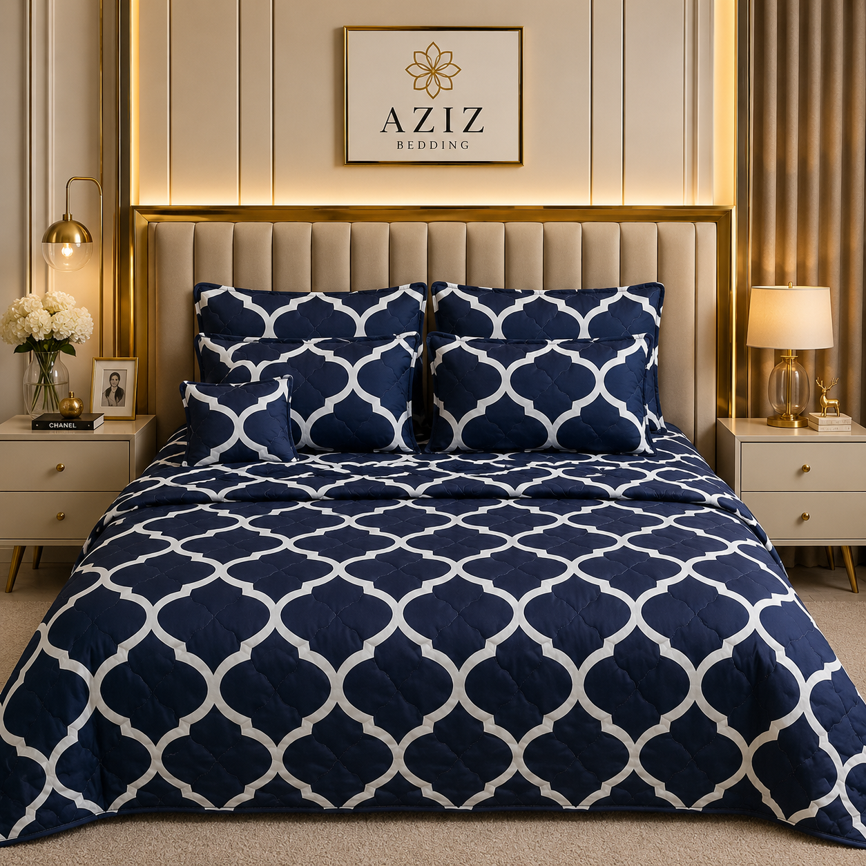 Blue Luxury 7 Piece Comfort Set