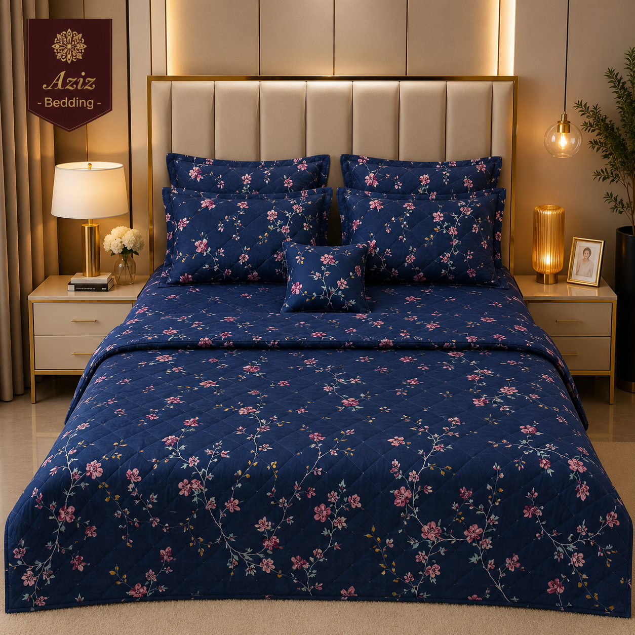 Blue Luxury 7 Piece Comfort Set
