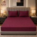 Mehroon 3 Piece Fitted Sheets Set