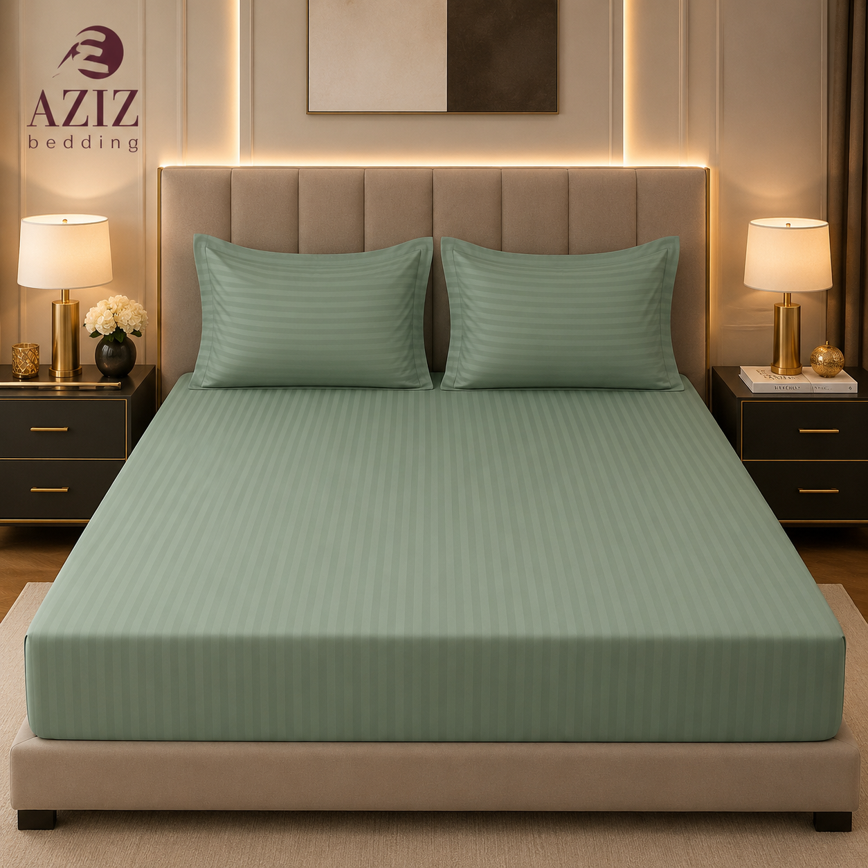 Mist Green 3 Piece Fitted Sheets Set