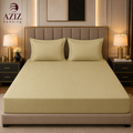 Cream Gold 3 Piece Fitted Sheets Set