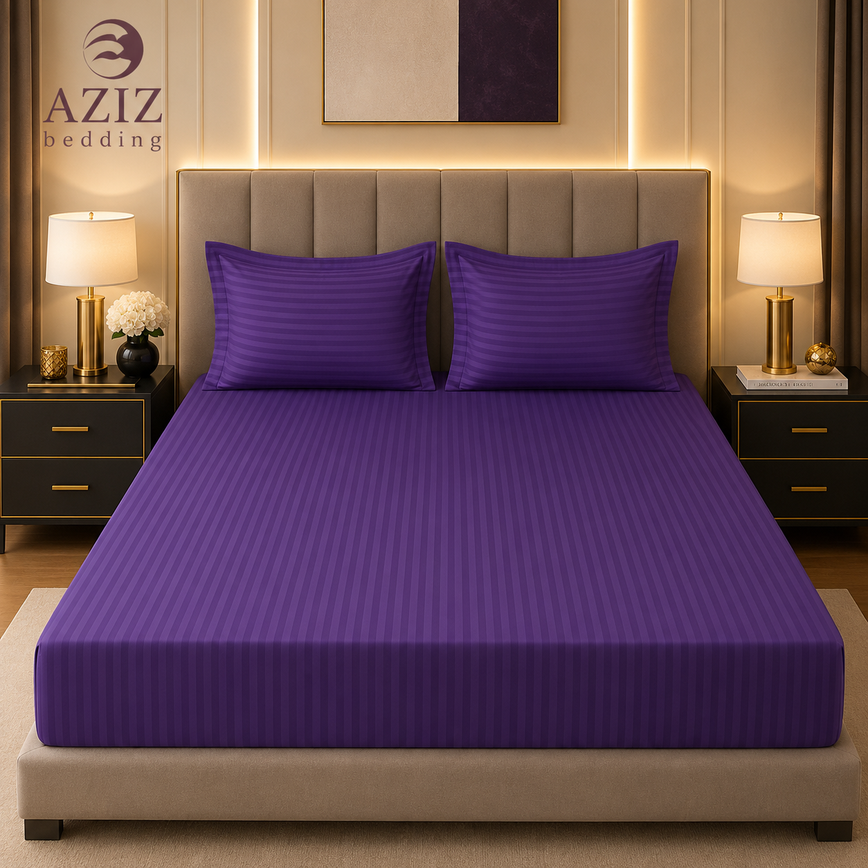 Purple 3 Piece Fitted Sheets Set