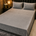 Grey  3PC Texture Velvet Bedsheet Set