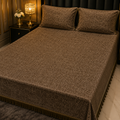 Brown 3PC Texture Velvet Bedsheet Set