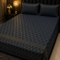 Blue 3PC Texture Velvet Bedsheet Set