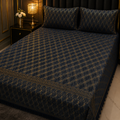 Blue 3PC Texture Velvet Bedsheet Set