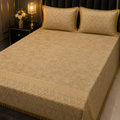Beige 3PC Texture Velvet Bedsheet Set