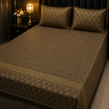 Brown 3PC Texture Velvet Bedsheet Set