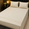 White  3PC Texture Velvet Bedsheet Set