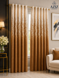 Brown Digital Velvet Curtains