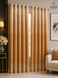 Brown Digital Velvet Curtains