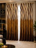 Skin&Brown Digital Velvet Curtains