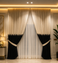 Premium Velvet Window Blinds Black&white