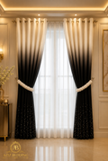 Premium Velvet Window Blinds Black&White