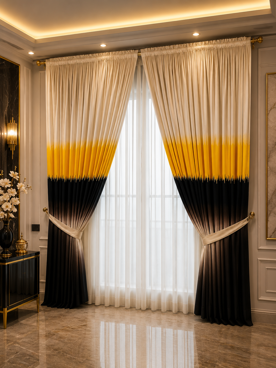 Premium Velvet Window Blinds 3 Tone