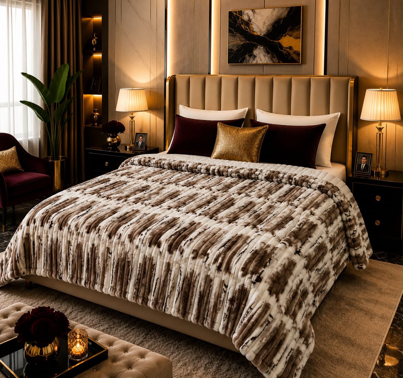 Soft Ac Blanket Light Brown