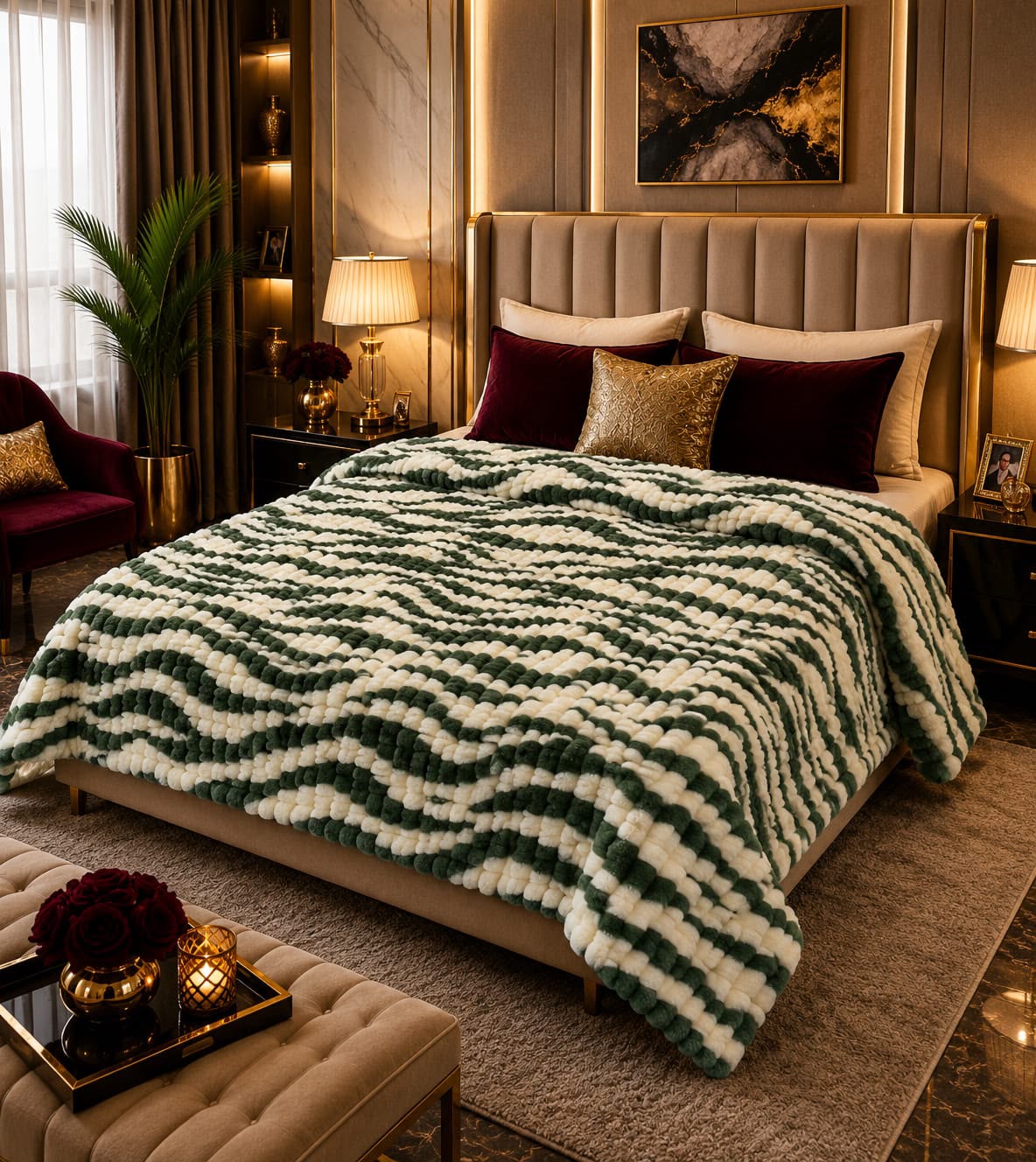 Soft Ac Blanket Green