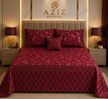 Maroon 3PC Texture Velvet Bedsheet Set