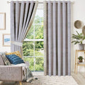 Side Border Velvet Curtains Grey