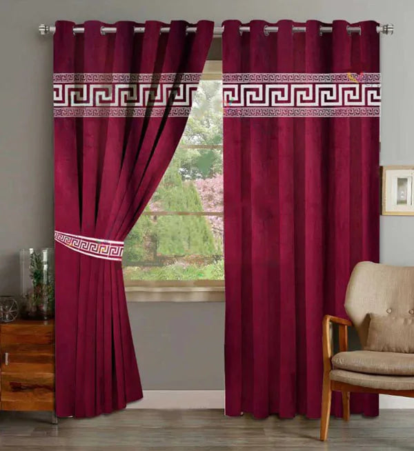 Mehroon Front Border Curtains