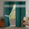 Green Front Border Curtains