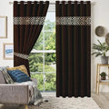 Dark Brown Front Border Curtains