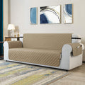 Beige Luxury Quilted Sofa Cover