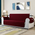 Maroon Luxury Quilted Sofa Cover