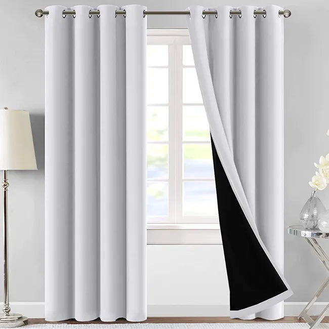 White Jacqauard Curtains