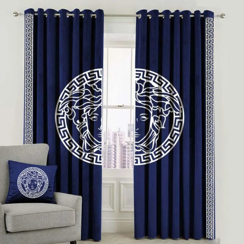 Navy Blue Verscase Curtains