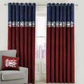 Royal Blue & Burgundy Dual Tone Velvet Curtains
