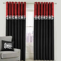 Red & Black Dual Tone Velvet Curtains