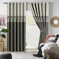 Off-White & Charcoal Grey Dual Tone Velvet Curtains