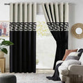 Off White & Black Dual Tone Velvet Curtains