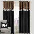 Brown & Dark Grey Dual Tone Velvet Curtains