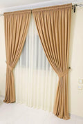 Camel Sheer Velvet Curtains