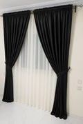 Black Sheer Velvet Curtains