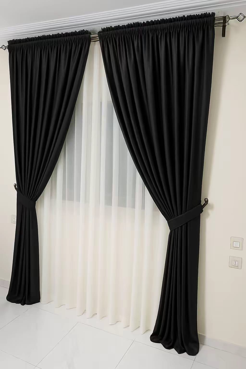 Black Sheer Velvet Curtains