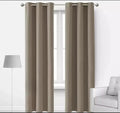 Taupe Beige Jacquarad Plain Curtains