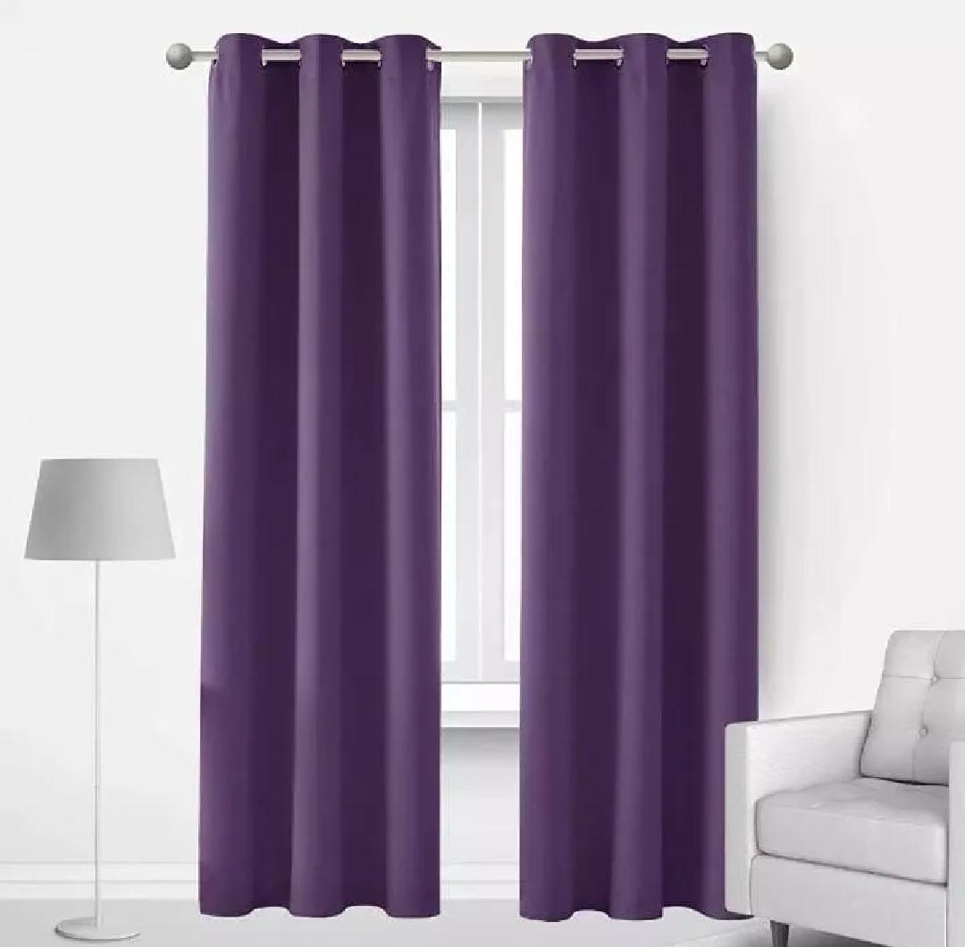 Purple Jacquarad Plain Curtains