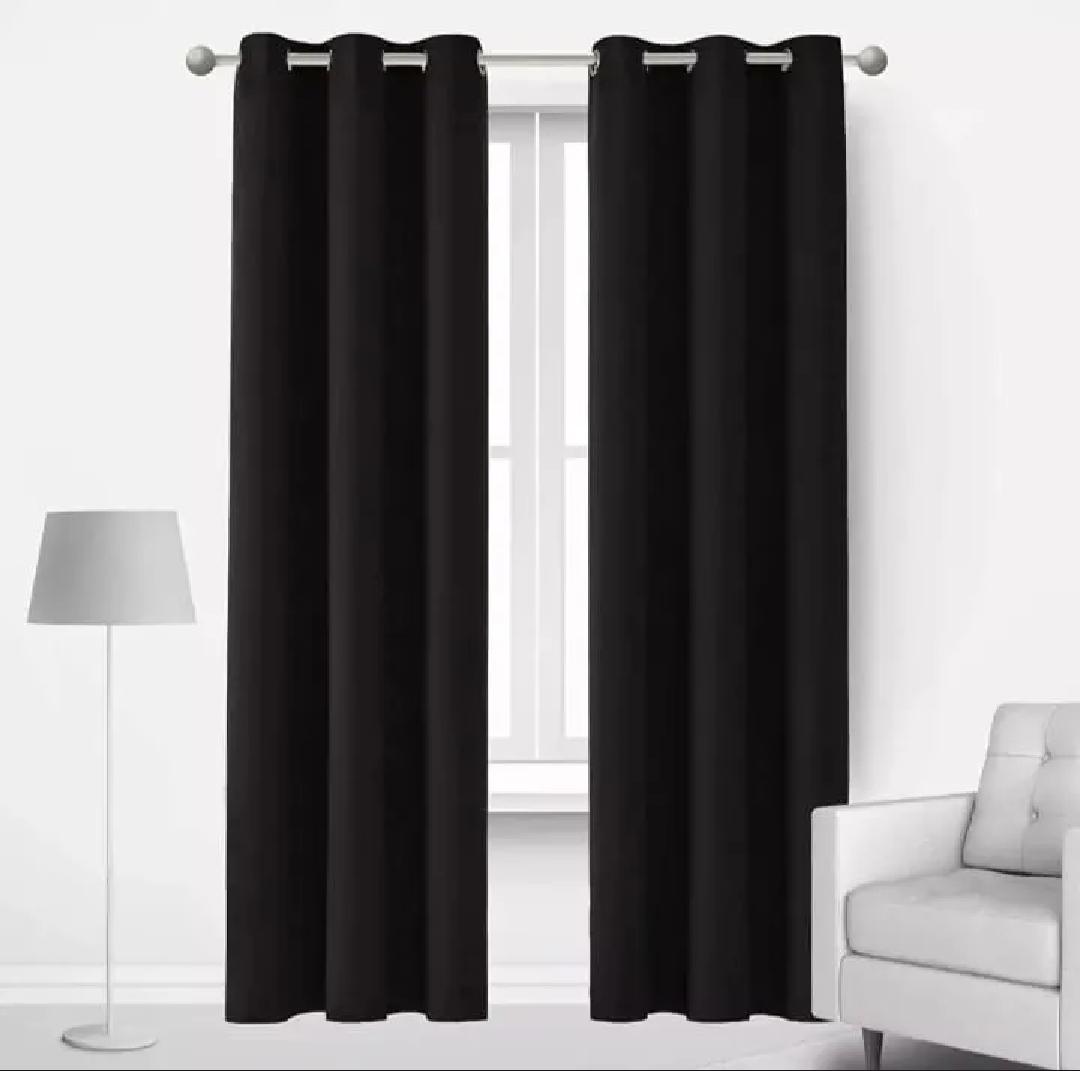 Black Jacquarad Plain Curtains