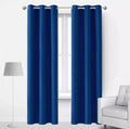 Blue Jacquarad Plain Curtains