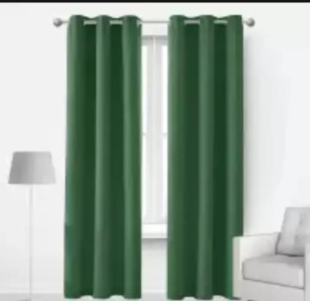 Green Jacquarad Plain Curtains