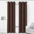 Brown Jacquarad Plain Curtains