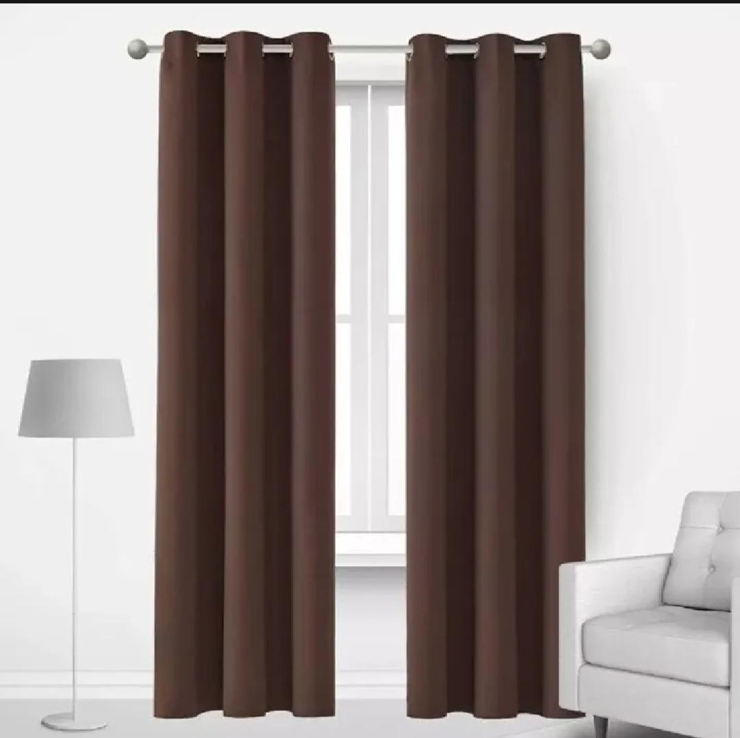 Brown Jacquarad Plain Curtains